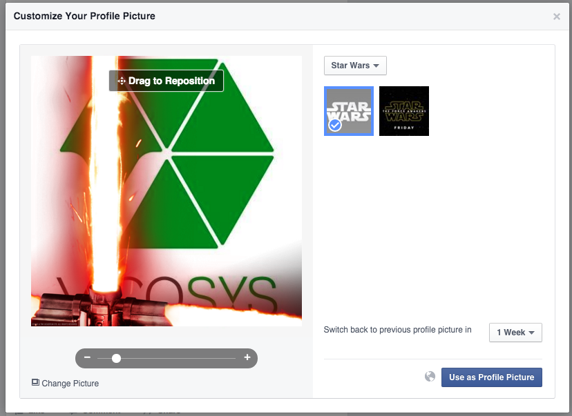 Adding a Lightsaber on Your Facebook Profile Pic